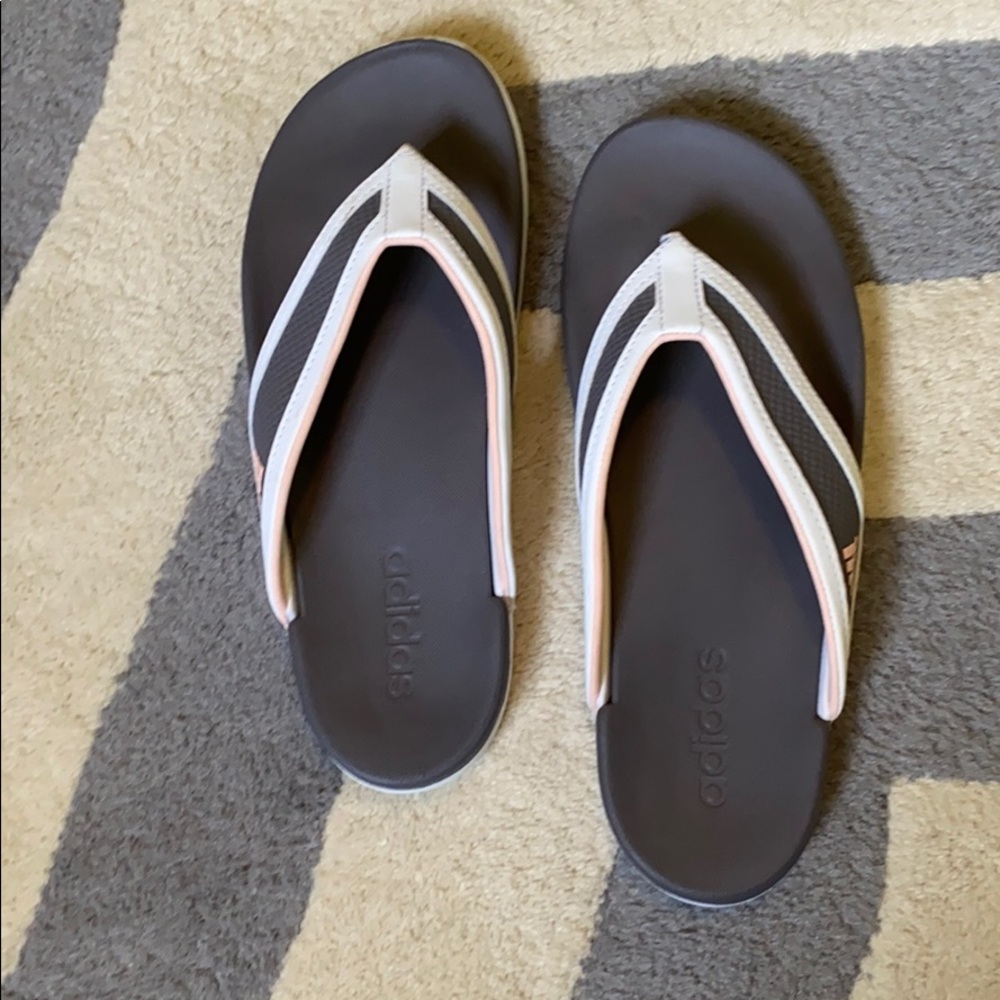 Adidas flip flops, size 7